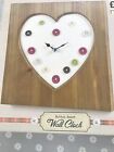 Next Button Heart Wall Clock Brand New in Box