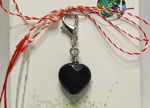 Charm Marzchen, Martire, con pietre preziose, cuore in onice sfaccettato, handmade - Foto 1 di 4