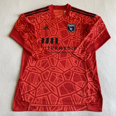 Adidas Mens MLS San Jose Earthquakes Long Sleeve Replica Jersey Size L Red Cover