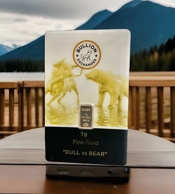 Драгоценный золотой слиток 1 грамм 999,9, запечатанный в карточке IGR - Изображение 1 из 2