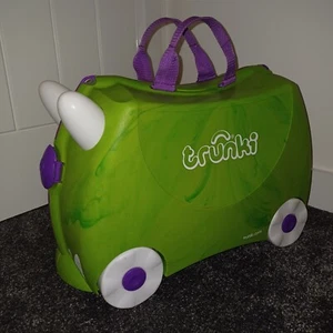 Green Trunkisaurus Dinosaur Trunki Children’s Ride-On Suitcase Hand Luggage VGC - Picture 1 of 8