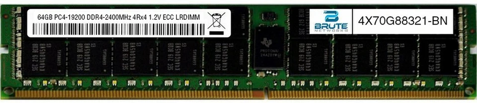 4X70G88321 - Lenovo Compatible 64GB PC4-19200 DDR4-2400Mhz 4RX4 1.2v ECC LRDIMM - Image 1 of 3