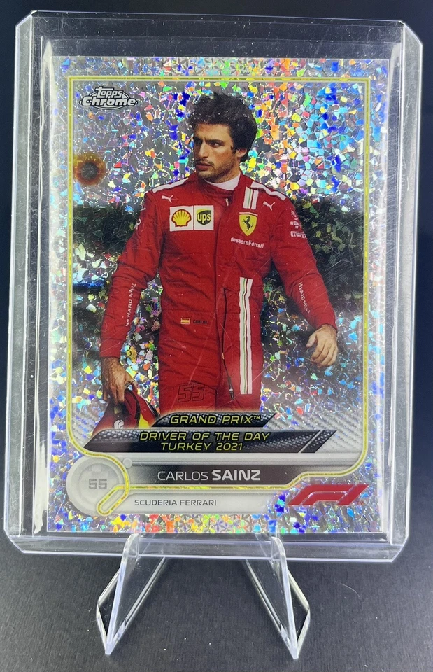 2022 Topps Chrome Formula 1 Carlos Sainz #187 Mini Diamond 077/299 Ferrari - Image 1 of 2