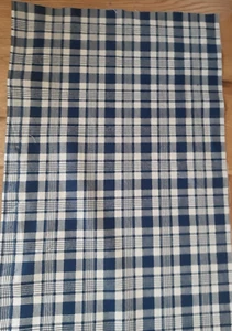 Stoffrest Patchworkstoff Baumwolle PATCH  KARO BLAU- CREME , 1,50 M x 32 cm - Bild 1 von 3
