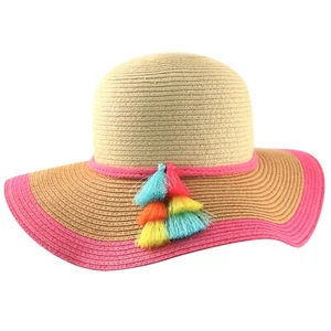 Addie & Tate Girls Woven Floppy Hats, One Size - Picture 1 of 6