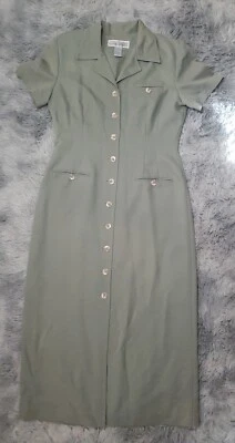 Maxi Vestido Camisa Para Mujer Jessica Howard SS 10 Verde Salvia Usado en Excelente Condición Foto 1 de 4
