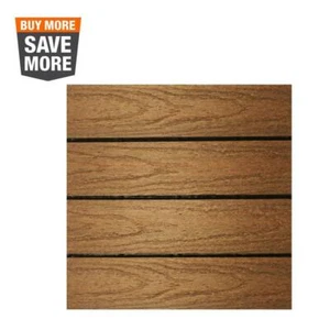 NewTechWood Deck Tiles 12"W Composite Water Resistant UV Protected Peruvian Teak - Picture 1 of 10