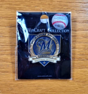 Milwaukee Brewers Lapel Pin Blue Gold Home Plate Logo MLB Baseball Team Hat Pin - Picture 1 of 3