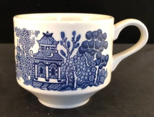 Taza plana grande Blue Willow de Churchill England - Imagen 1 de 4