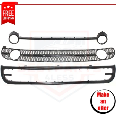 Front Bumper Grille & Trim Kit 3 pc for 1999-2000 Volkswagen Beetle GL, GLS Foto 1 de 4