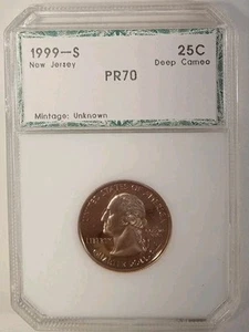1999 S New Jersey Quarter PCI  Rating PR70 Deep Cameo - Picture 1 of 3