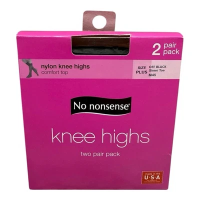 No Nonsense Comfort Top 2013 hasta la rodilla 2 pares negro apagado puntera transparente talla Plus M45 Foto 1 de 2