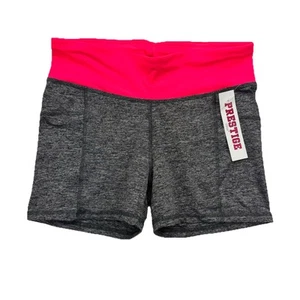 Prestige Edge Athletic Shorts Gray Pink Womens Size Large Pockets - Picture 1 of 6