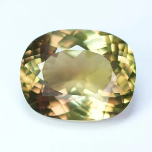 12.33Ct GIA Certified Sparkling Cushion 100% Natural Olive Green to Red Diaspore - Picture 1 of 8