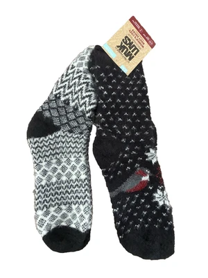 Muk Luks пушистый зимний уютный загрузки носки женщин OS Fair Isle кардинал снежинка новый с Ярлыками - Изображение 1 из 2