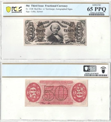 50 Cent 3rd Issue Fractional Currency Fr 1328 PCGS Gem CU-65 PPQ - Image 1 of 3