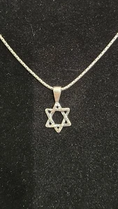 Silpada 925 Sterling Silver Star of David Pendant Snake Necklace. 16.5 inch - Picture 1 of 10