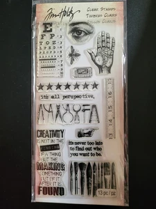 STAMPERS ANONYMOUS Tim Holtz Random Thoughts Clear Stamps Eye Chart Palm Phrases - Bild 1 von 1