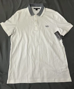Michael Kors Mens Size Small White Polo Shirt Cotton Short Sleeve NWT - Picture 1 of 5