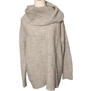 LOFT gesprenkelter Wasserfallausschnitt Pullover XL Rippstrick Oversize kuschelig lässig - Bild 1 von 6