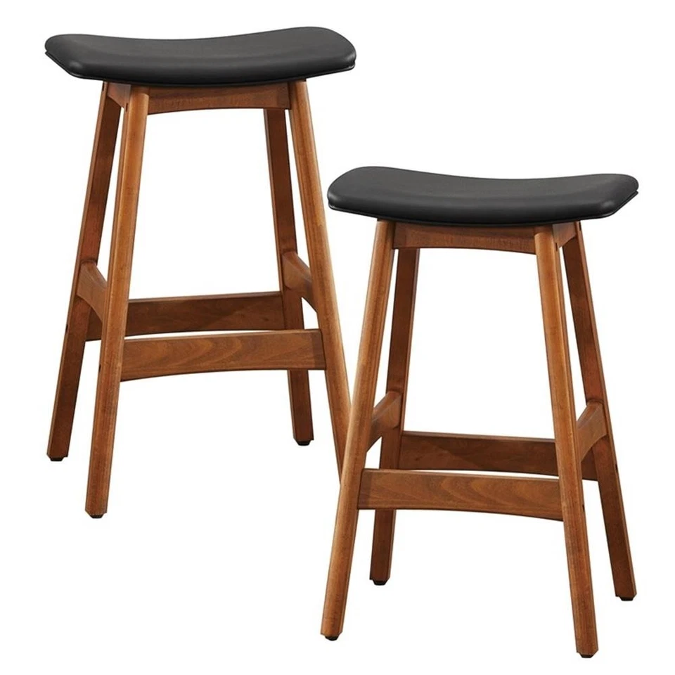 Homelegance 1188bk-24 Counter Height Stool Black Bi-cast Vinyl Set of 2