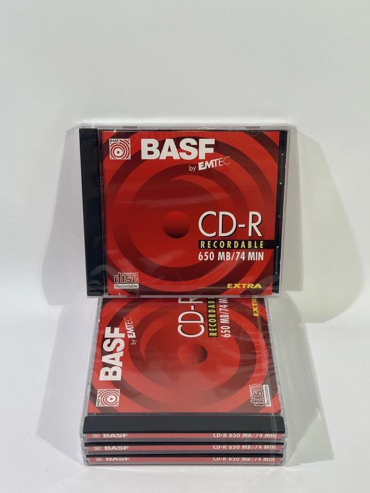 4x Emtec / BASF CD-R Recordable Compact Disc 74 min 650 MB 4er Pack Rohlinge - Bild 1 von 2