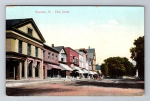 Brandon VT-Vermont, Park Street, Antique, Vintage Souvenir Postcard - Picture 1 of 2