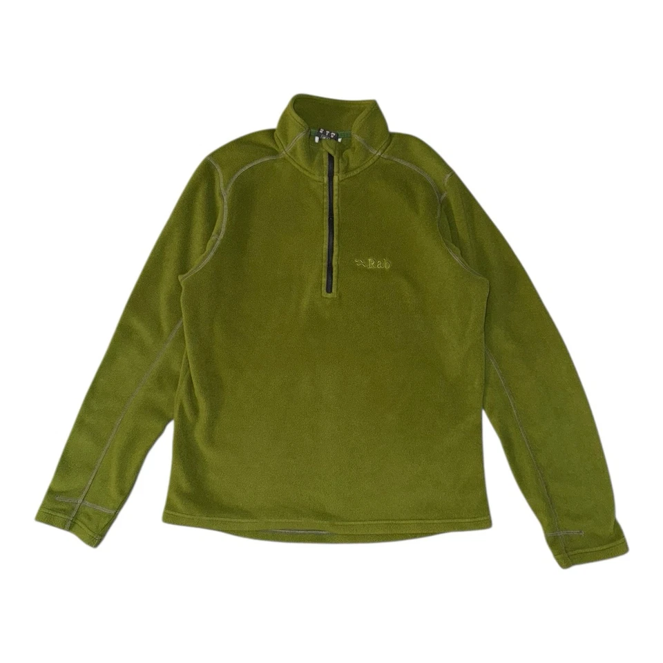 Rab Fleece Mens S Green Micro Pull On 1/2 Zip Sweater Outdoor Hiking Mid Layer - Image 1 of 4