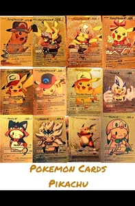 Pikachu V Gold Fan Art Pokemon Cards Quantity 12 - Picture 1 of 13