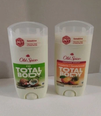 Old Spice Total Body Deodorant - Fiji, Mandarin + Sandalwood 3.0 oz. Lot Of 2 - Image 1 of 4