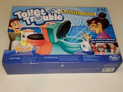 2017 New Toilet Trouble Flushdown Hasbro Gaming Kids Game Water Spray Ages 4+ - Image 1 of 4
