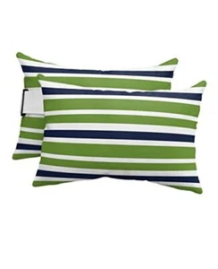 Outdoor Pillow for Chaise Lounge Chair, 11 x 16 Inch - 2 Pack Stripethh3299 - Picture 1 of 8