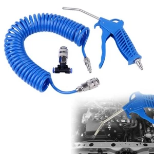 Ausblaspistole Set Druckluftschlauch Spiralschlauch Druckluftpistole Werkzeug DE - Bild 1 von 12