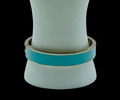 "Pulsera vintage Robins Egg azul esmalte pinza 2,5"" tono dorado usada en excelente estado hermosa" Foto 1 de 4