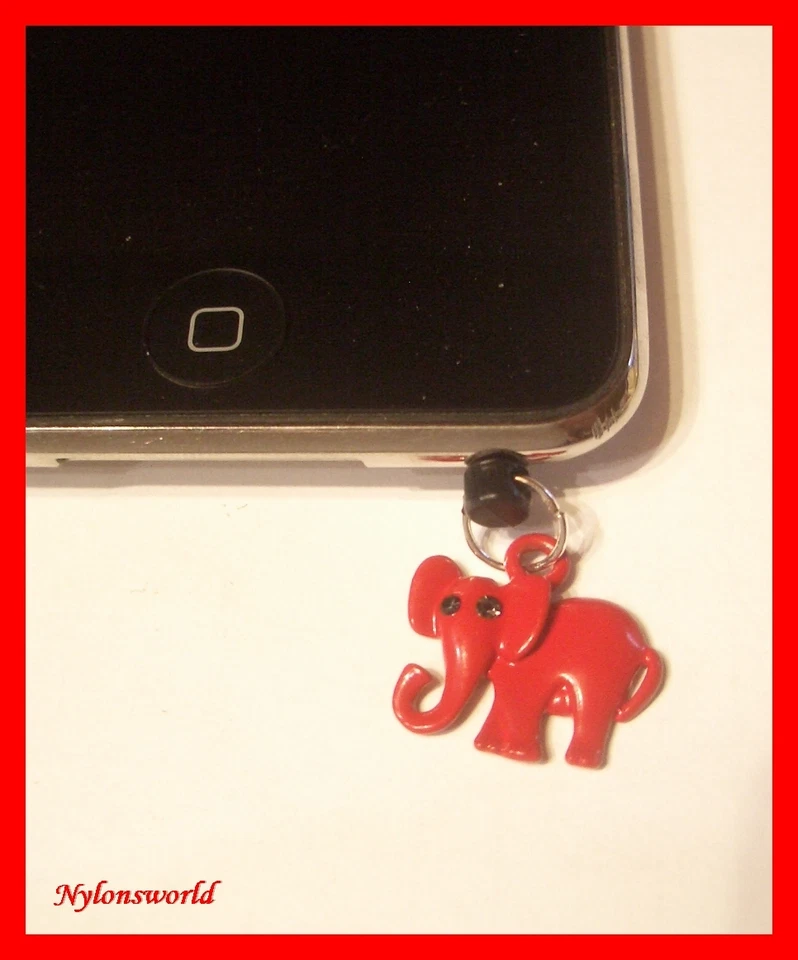 Süßer Smartphone Handy Staubschutz Stöpsel Stecker roter Elefant NEU   (c963) - Bild 1 von 1