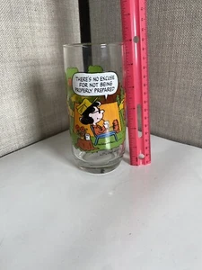 McDonalds Peanuts Camp Snoopy Glass Lucy There’s No Excuse… Vintage 1983 Snoopy - Picture 1 of 5