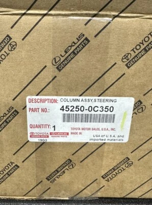 ***NUEVO** Conjunto de columna de dirección con pernos de separación genuino Lexus/Toyota OEM Foto 1 de 4