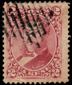 Hawaii - 1883 - 2 Cents Lilac Rose King David Kalakaua #38 w Sharp Grid Cancel - Picture 1 of 1