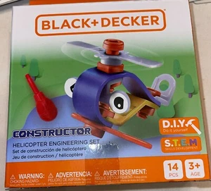 Black + Decker Constructor Helicopter Engineering Set Toy 14 Pieces Ages 3+ - Picture 1 of 5