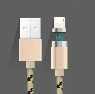 iPhone 12/11/X/8/7/6/5 Apple 3 Ft/1M Magnetic 8 Pin to USB Braided Charger Cable - Image 1 of 4