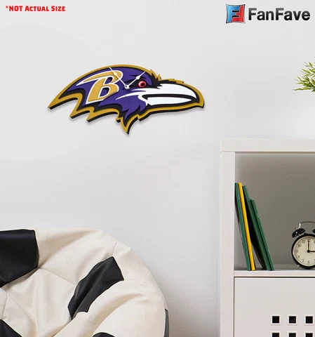 New NFL Baltimore Ravens Home Decor EVA Foam 3D Wall Clock 21.9? x 10.2? Cover