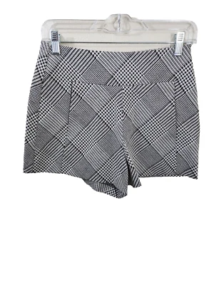 Pantalones cortos elegantes Zara para mujer S pata de gallo a cuadros negros blancos tiro alto Foto 1 de 4