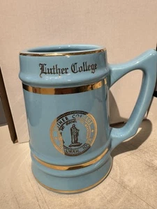 Vintage Luther College Decorah, Iowa Light Blue Ceramic Stein Mug M20 WCBunting - Picture 1 of 6