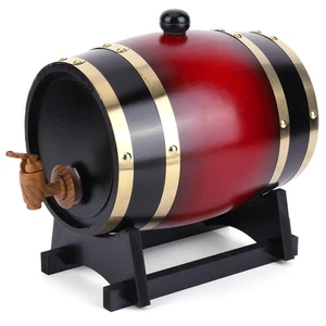 3L Whiskey Barrel Dispenser Oak Aging Barrels Home/Bar Whiskey Barrel Decanter - Picture 1 of 18