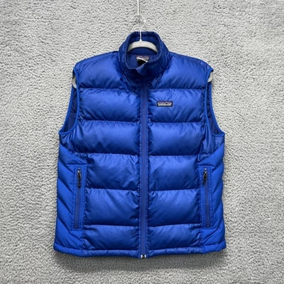 Patagonia Down Vest Mens Small Blue Puffer Quilted Zip Pockets Insulated 84631 - Image 1 of 4