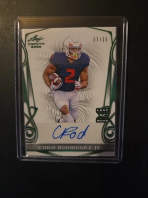 2023 Leaf Trinity - Auto Chris Rodriguez Jr. #CA-CRJ Green Foil /15 (AU,... - Image 1 of 2