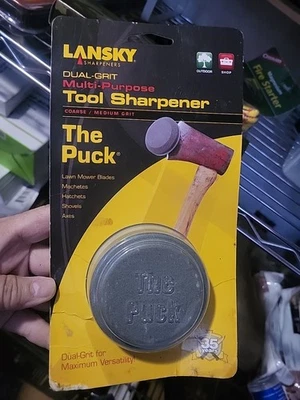 Lansky Puck Herramienta Multiusos Hacha Cortacésped Hoja Pala Afilador Doble Grano Foto 1 de 2