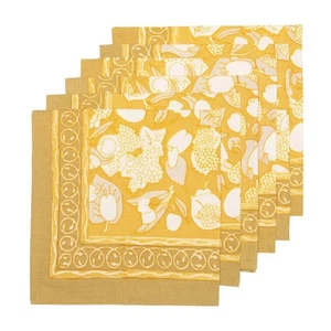 Couleur Nature Forest Harvest Grey & Mustard Napkins - Set of 6 - Picture 1 of 4