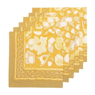 Couleur Nature Forest Harvest Grey & Mustard Napkins - Set of 6 - Image 1 of 4