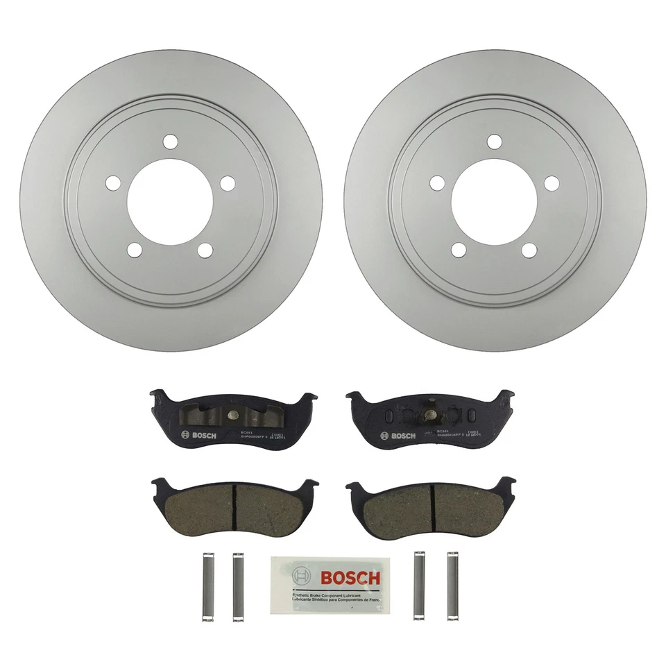 Bosch QuietCast Rear Rotors & Ceramic Disc Brake Pad Kit For Ford Explorer V6 V8 - Image 1 of 1
